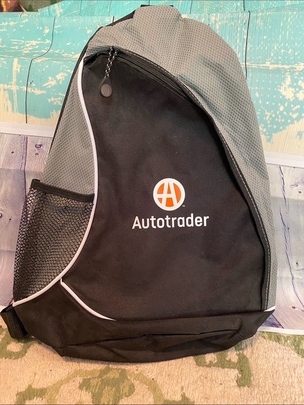 Autotrader Black & Gray Men's Backpack Sling Bag